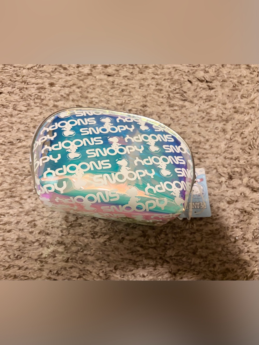 Miniso Snoopy Peanuts Iridescent Blue Cosmetic Bag - Women Bath & Body Accessory